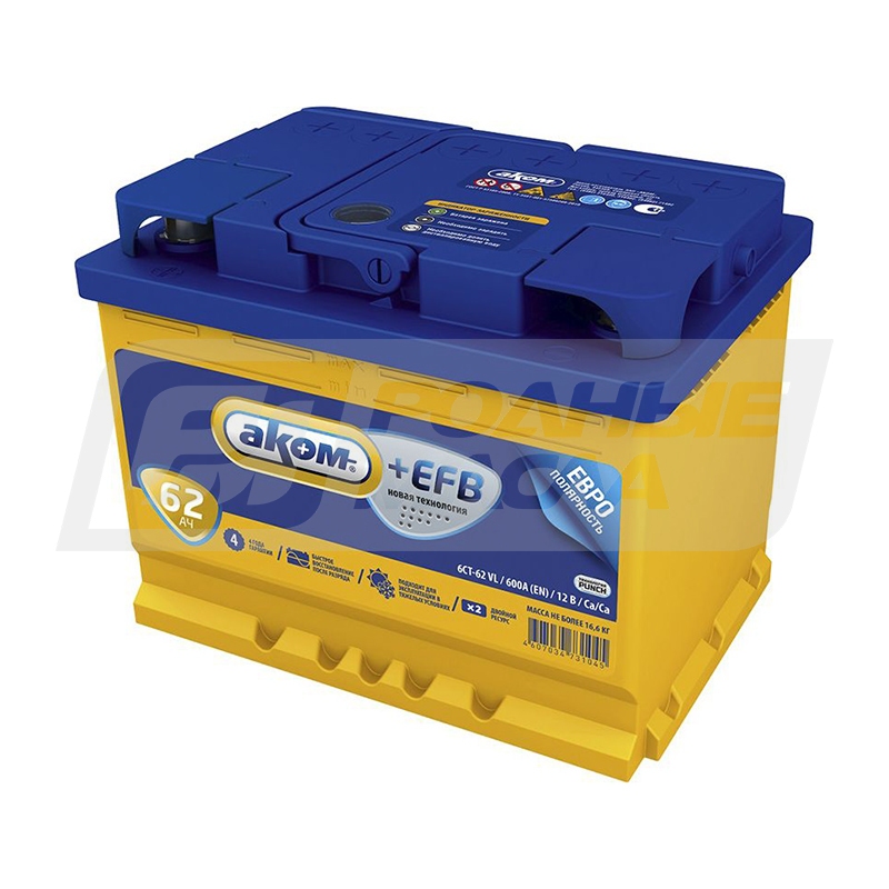 АКОМ +EFB 62.1 (L2.1) 62 Ач, п/п PLNT0108912